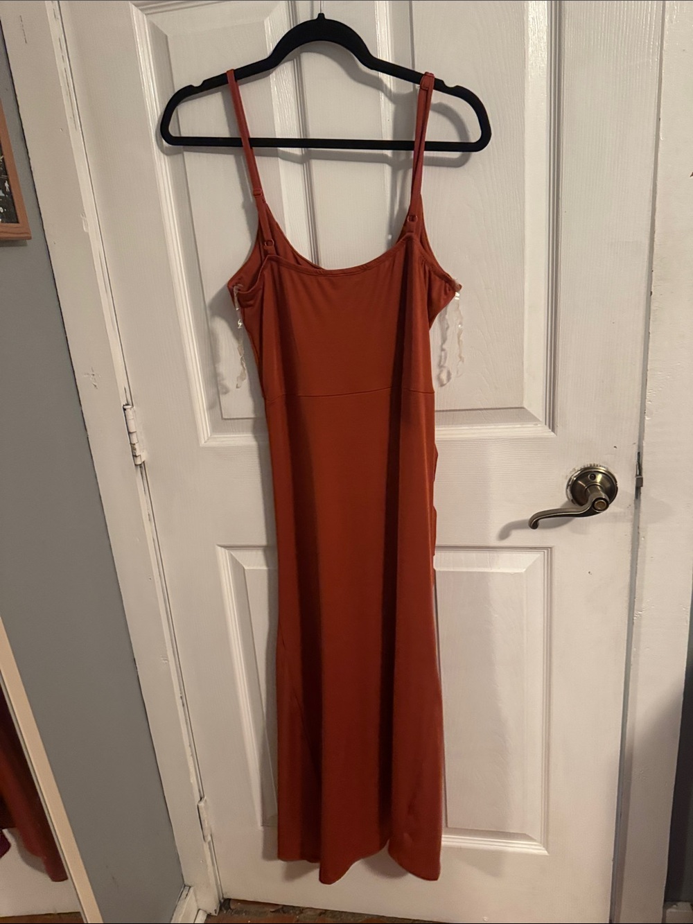 Almost Famous Rust Ruched Slip Dress - Picture 6 of 6